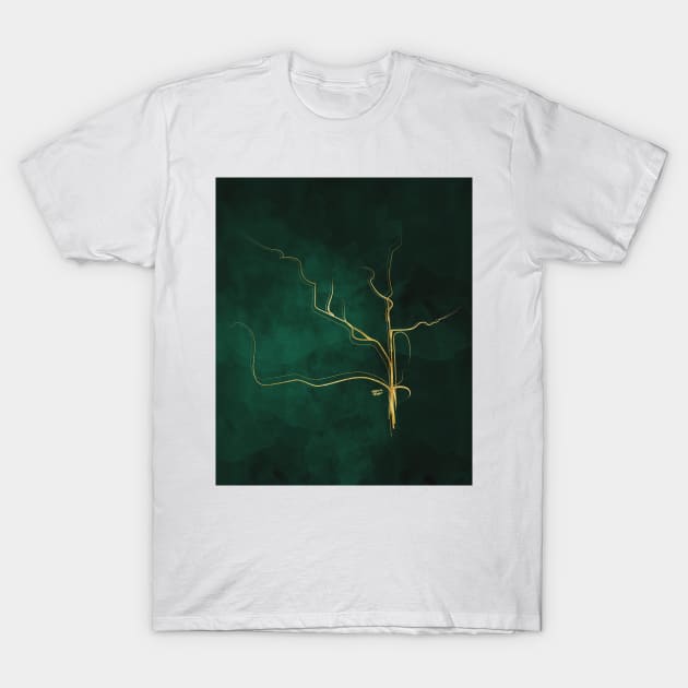 Kintsugi Emerald Green #art #decor #buyart #japanese #gold #green #kirovair #design T-Shirt by Kirovair